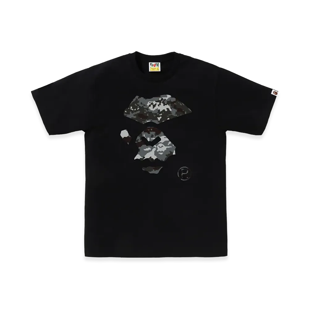 A BATHING APE Multi Pixel Camo Mad Ape Face Tee "Black/Black"