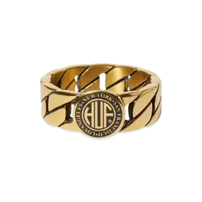 HUF Winter 24 Regional Cuban Link Ring "Gold"