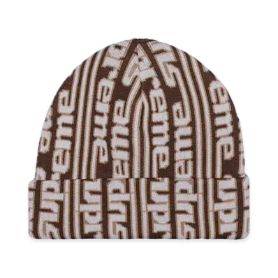 Supreme Vertical Logo Beanie "Tan"