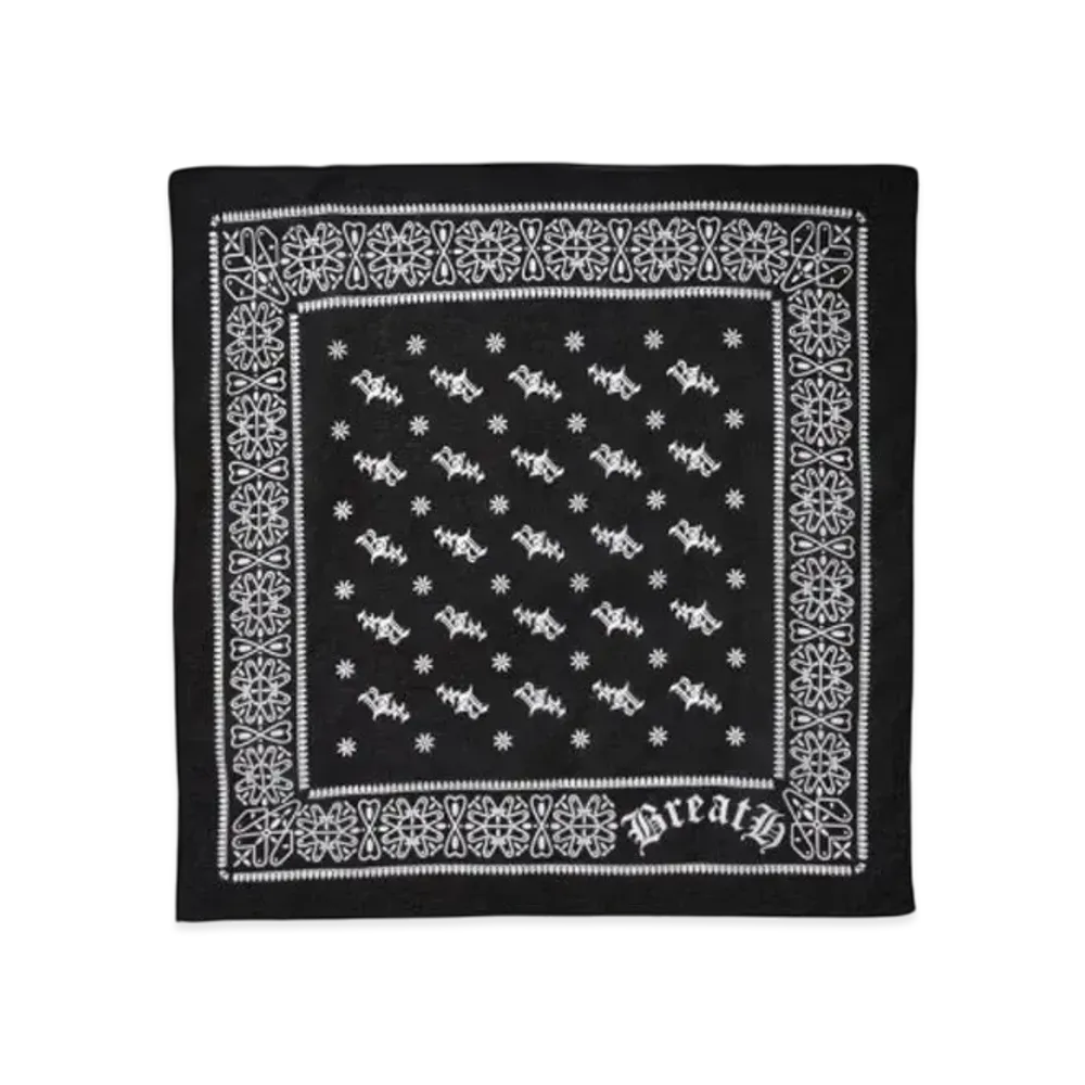 BREATH Black Card Silk Scarf "Black"