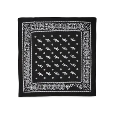 BREATH Black Card Silk Scarf "Black"