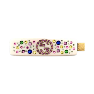 GUCCI Interlocking G Crystal Hair Clip