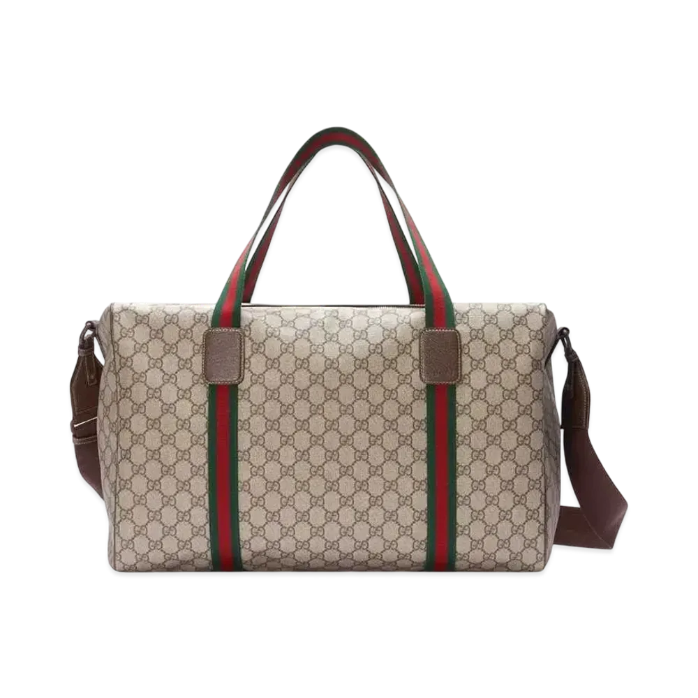 GUCCI Medium Duffle Bag with Web "Beige/Ebony"