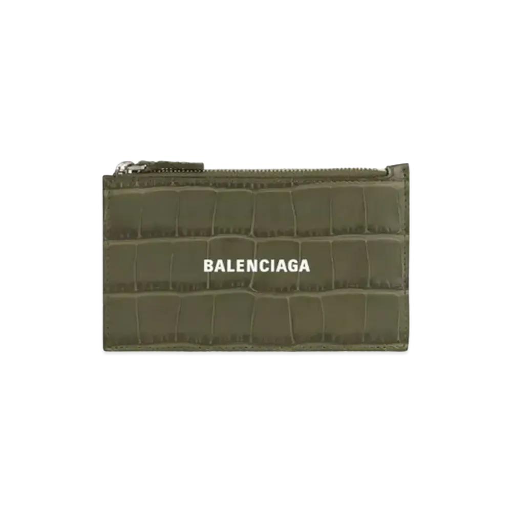 BALENCIAGA Men's Cash Large Long Coin And Card Holder Forest "Green"