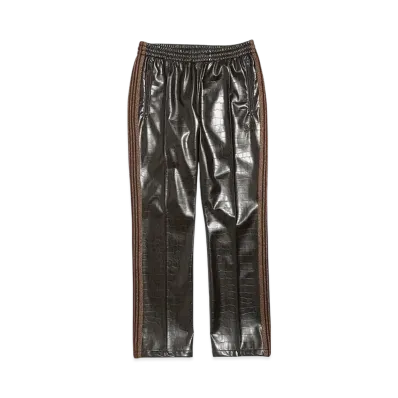Needles 20AW Narrow Track Pant Faux Lthr "Brown"