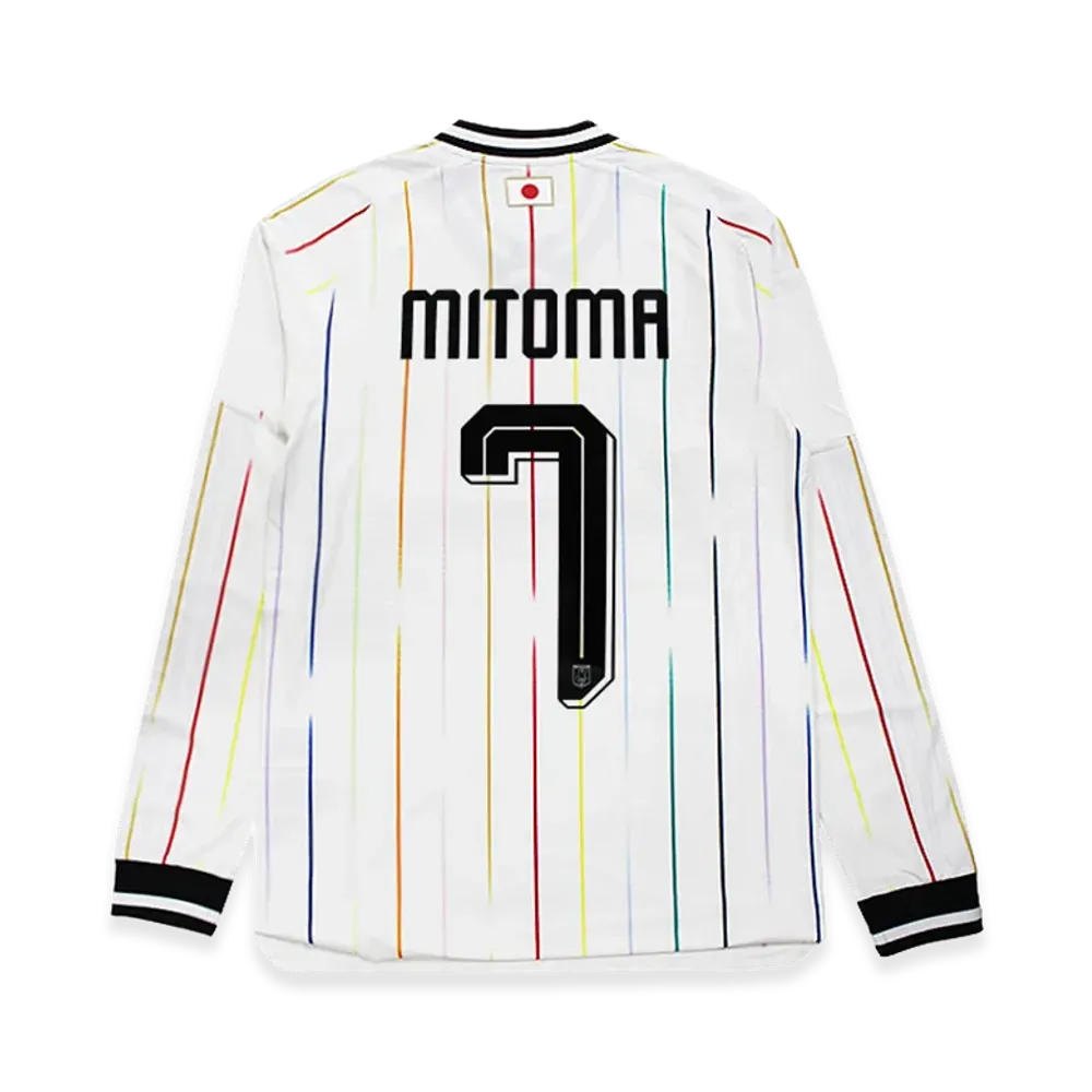 アディダス サッカー 日本代表 2026 アウェイ オーセンティック ユニフォーム 長袖 #7 三笘薫 "オフホワイト/ブラック"