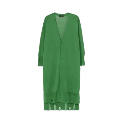 Yohji Yamamoto Y's COTTON POLYESTER WELT PLAIN STITCH LONG SLEEVE LONG CARDIGAN "Green"
