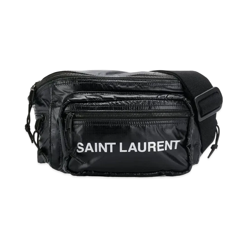 SAINT LAURENT Body Bag Nux Nylon "Silver/Black"