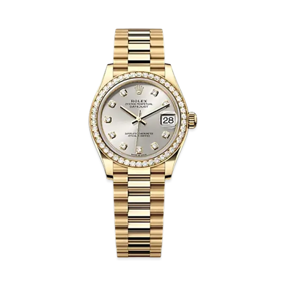 ROLEX Datejust 31mm Yellow Gold Diamond 278288RBR "Silver"