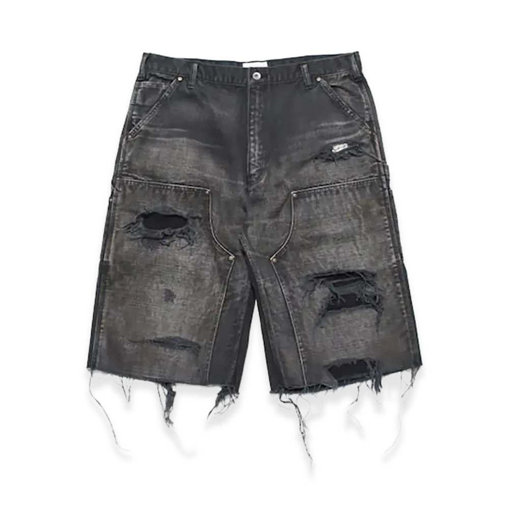 BEAMS x BOW WOW Double Knee Duck Cut-Off Shorts "Black"