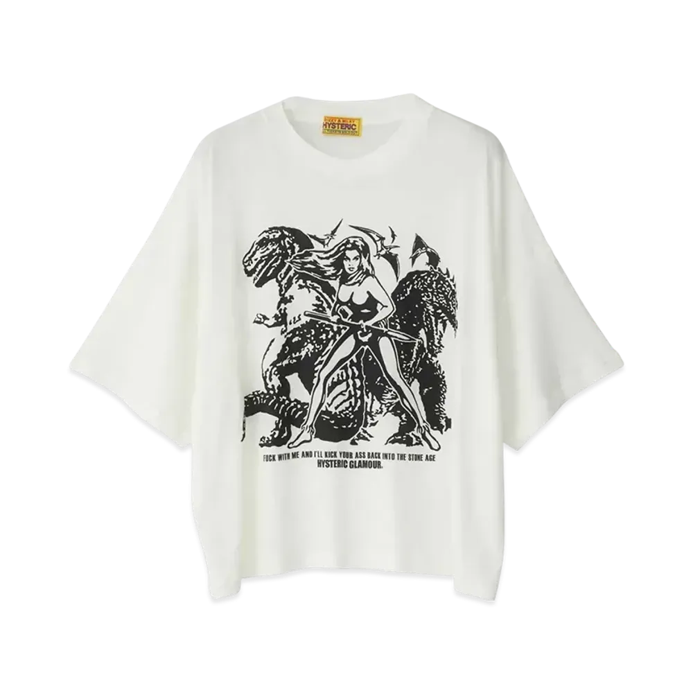 HYSTERIC GLAMOUR Kick Your Ass Oversized T-Shirt "White"