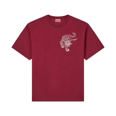 KENZO 'Star Tiger' Embroidery Oversize T-shirt "Bordeaux"