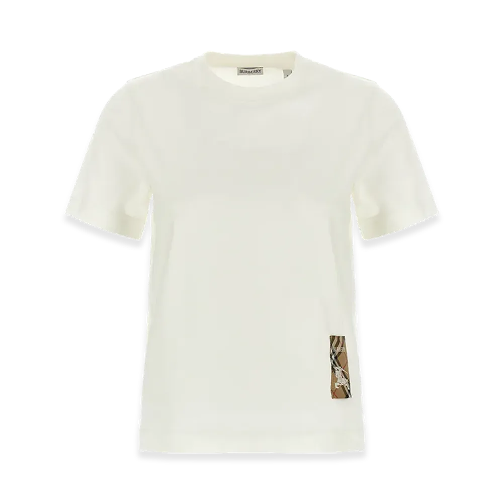 Burberry Women's Checked Patch T-Shirt "White"