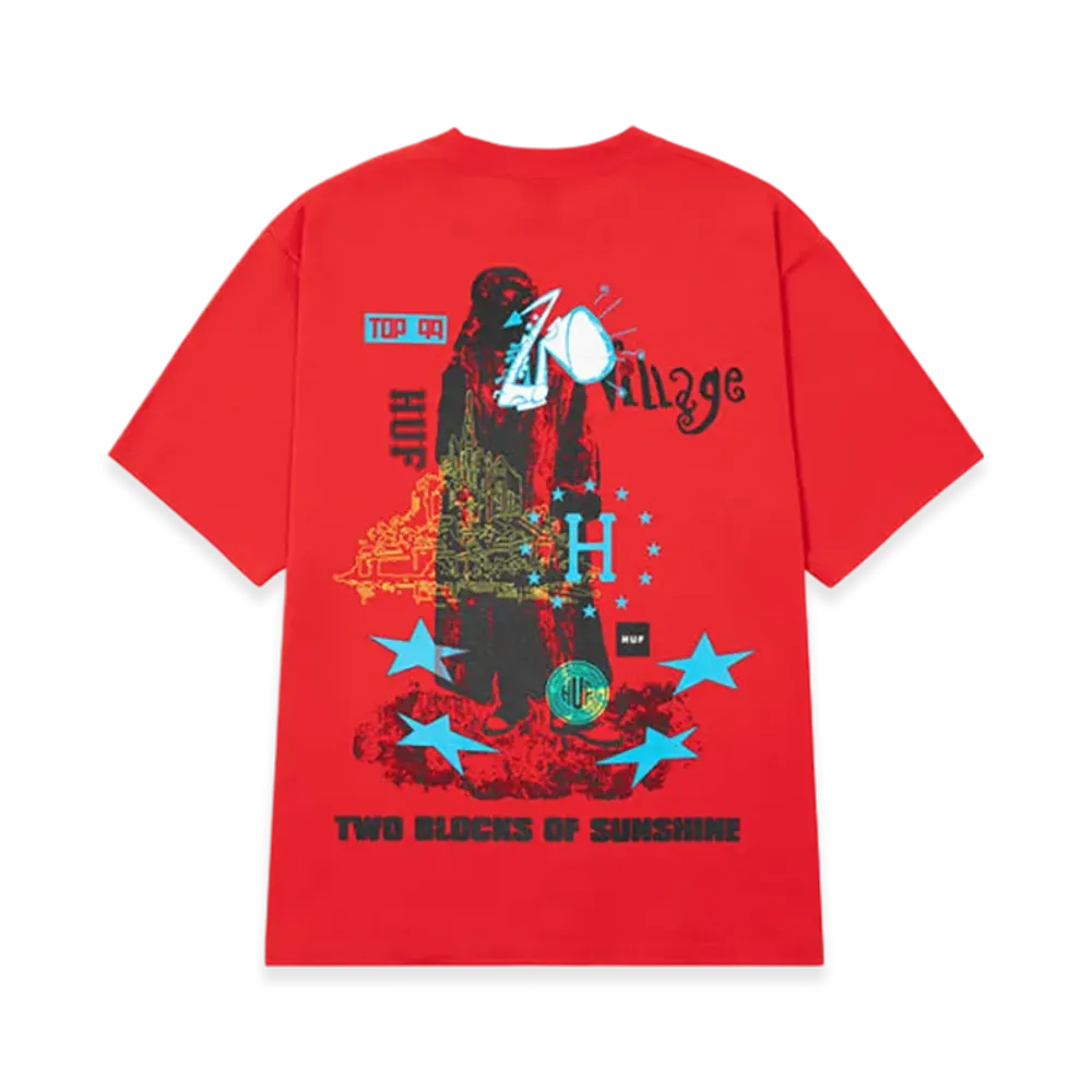HUF Two Blocks Of Sunshine Tee "Fuji Red"