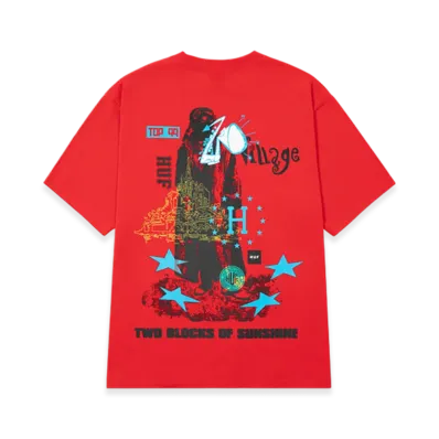 HUF Two Blocks Of Sunshine Tee "Fuji Red"