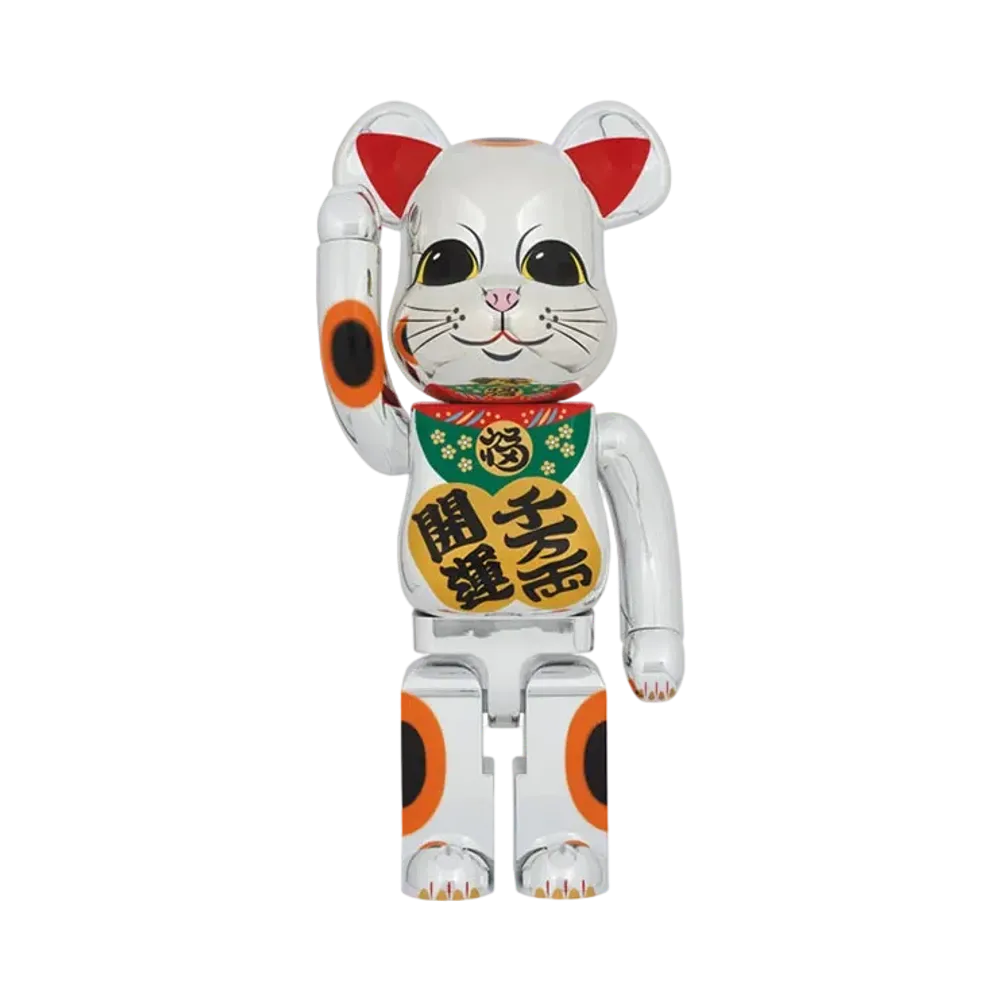 Bearbrick Manekineko Good Luck Ten Million Ryo Silver Plated 1000%