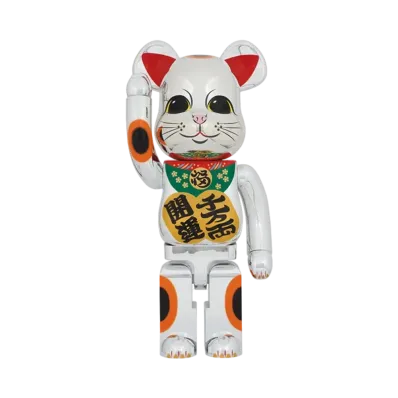 Bearbrick Manekineko Good Luck Ten Million Ryo Silver Plated 1000%