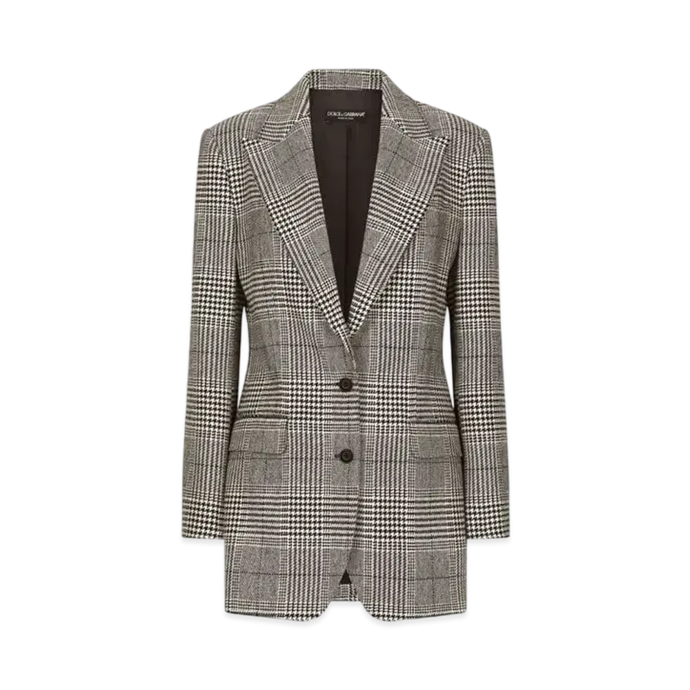 DOLCE&GABBANA Single-Breasted Glen Plaid Jacket "Multicolor"