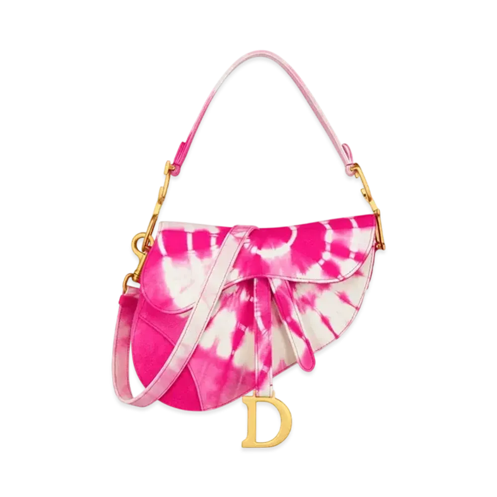 Dior Miss Dior Saddle Bag with Strap Tie & Dior Denim "Fuchsia"