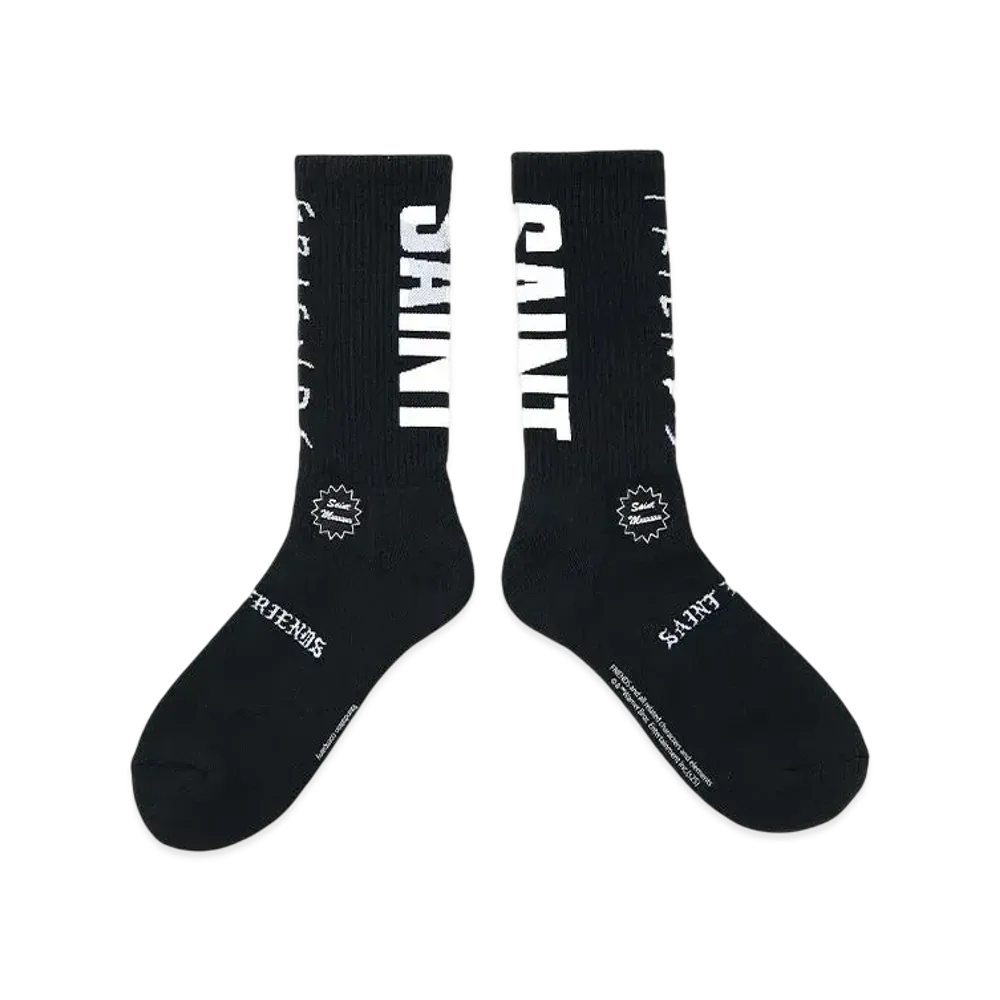SAINT Mxxxxxx x FRIENDS Socks "Black" SM-HR8-0000-C60