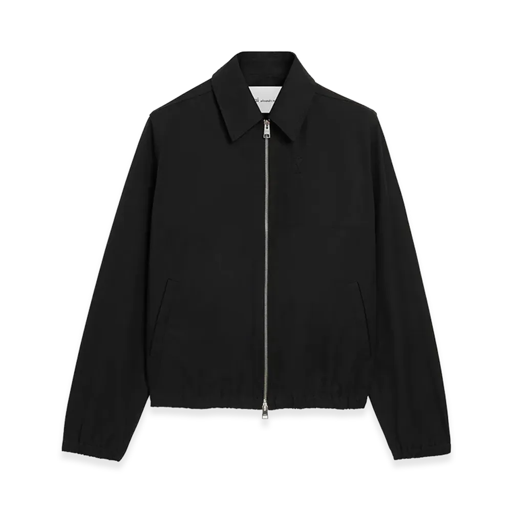 AMI PARIS Cotton Ami De Coeur Zipped Jacket "Black"