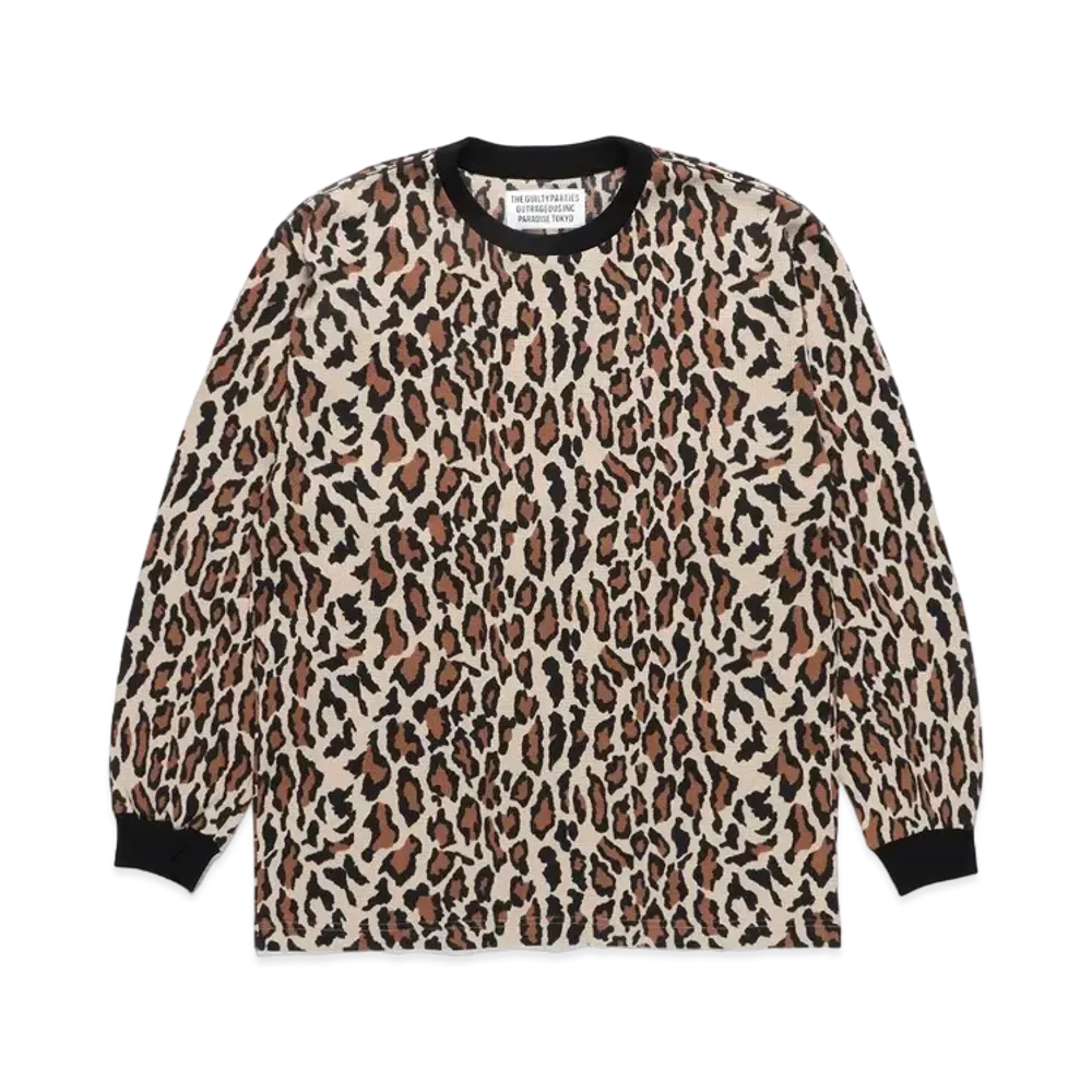 WACKO MARIA LEOPARD THERMAL SHIRT "Beige"