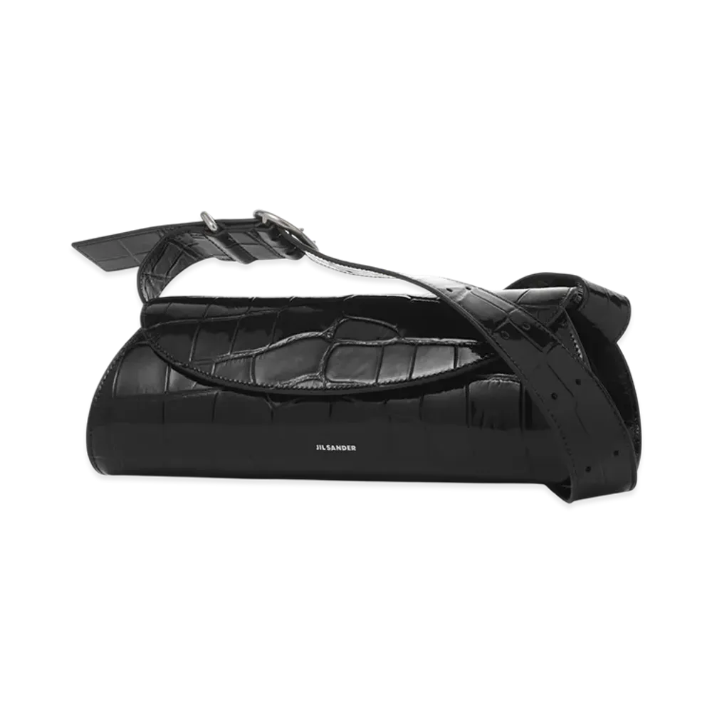 Jil Sander Shoulder Bag Cannolo Small "Pitchblack"