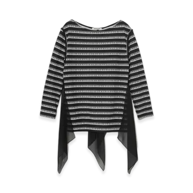 UNDERCOVER Cotton Boat Neck Cut and Sewn "Blk Border"