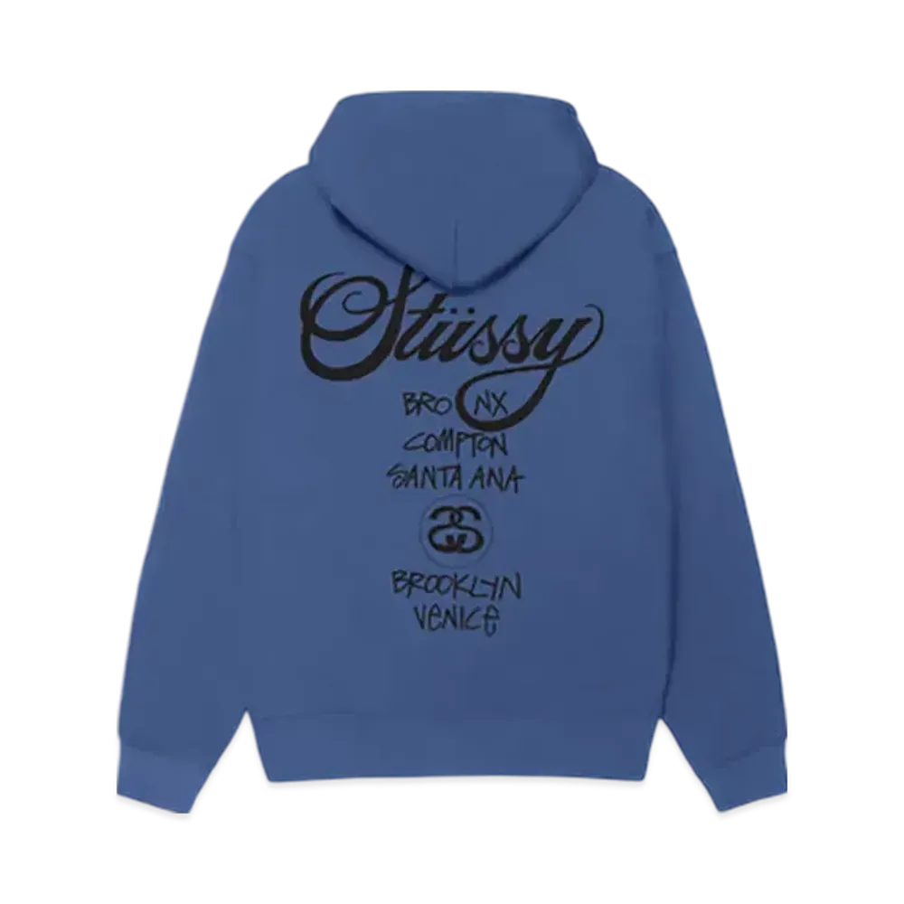 Stussy World Tour Hoodie (2025) "Blue"