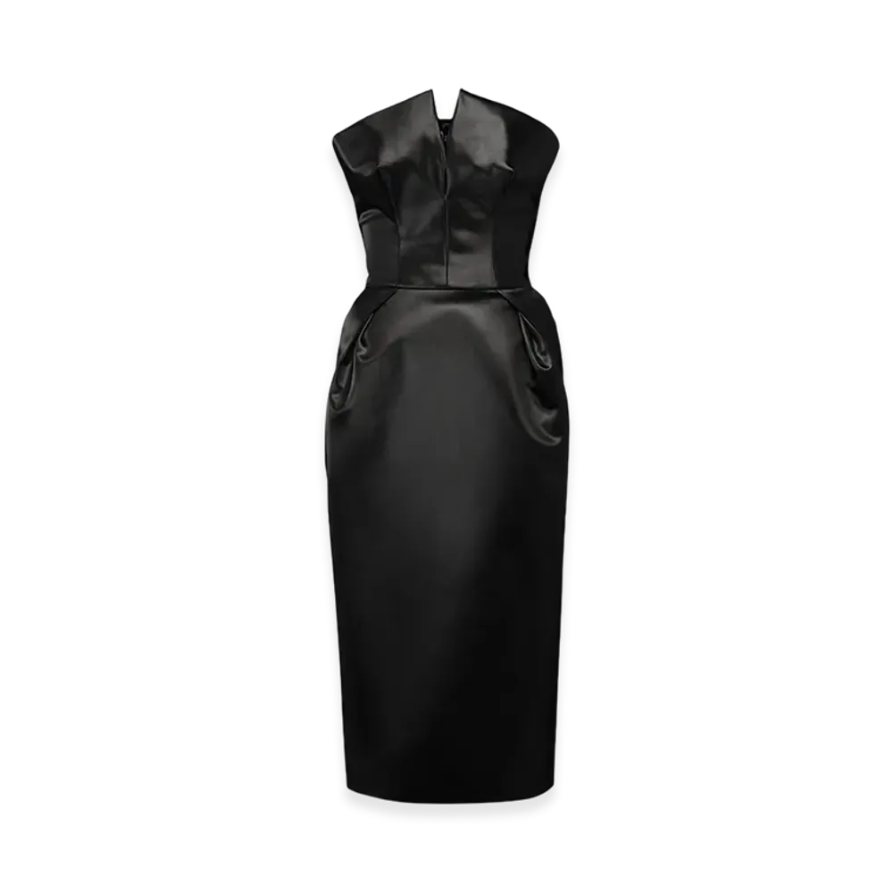 Maison Margiela Women's Cintzed Satin Dress "Black"