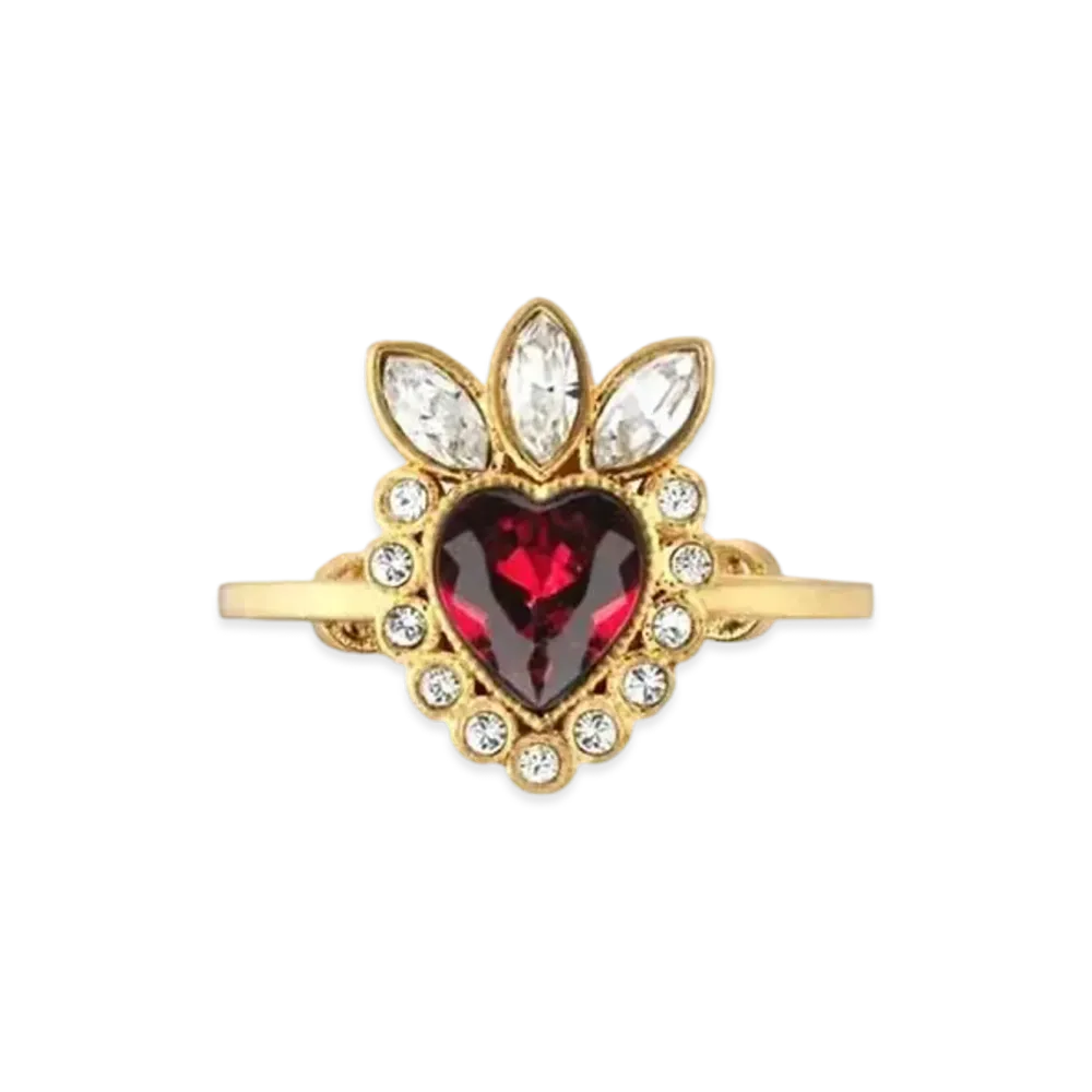 GUCCI Crystal Heart Ring