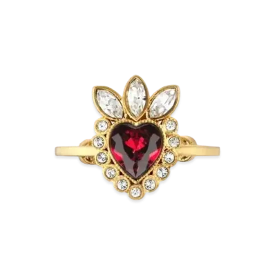 GUCCI Crystal Heart Ring
