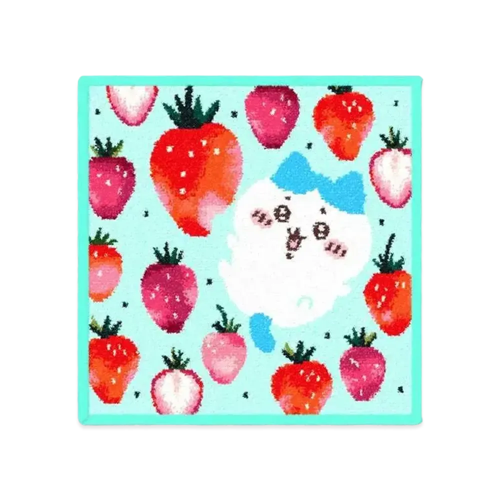 FEILER x Chiikawa Hachiware Strawberry Dots Handkerchief "PaleGreen/Green"