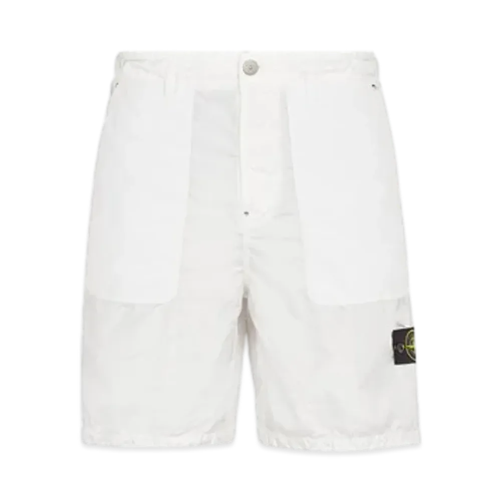 Stone Island L1932 Polyester Tela with David Light-TC Comfort Fit Bermuda Shorts - 24SS "White"
