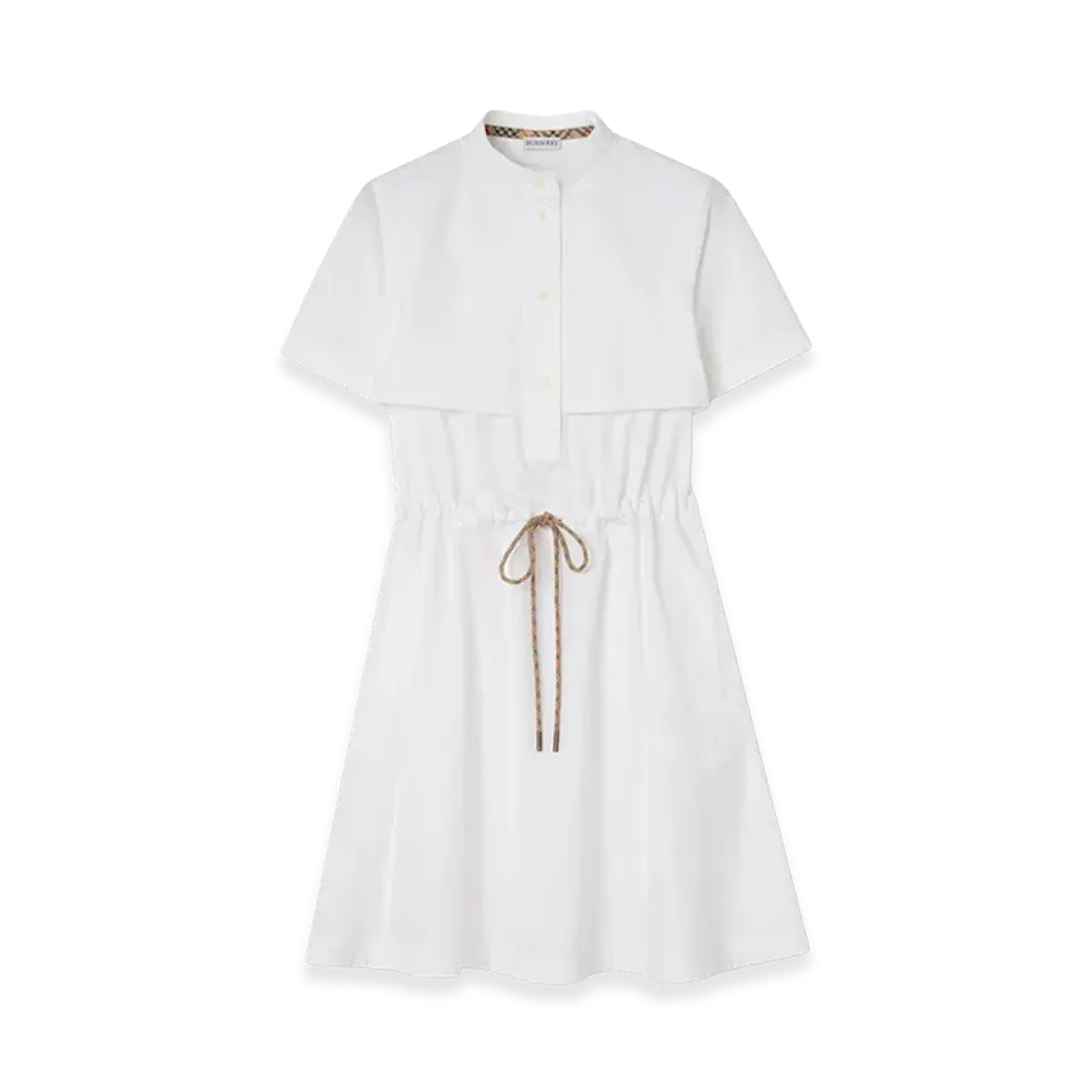 Burberry Women's Cotton Poplin Dress "Optic White"