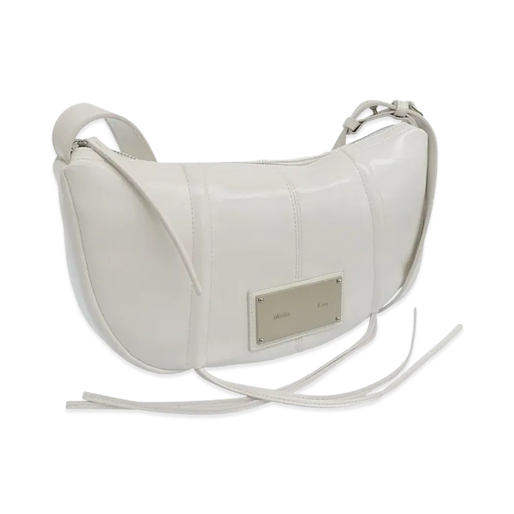 Matin Kim Half Shirring Ribbon Round Bag "White"