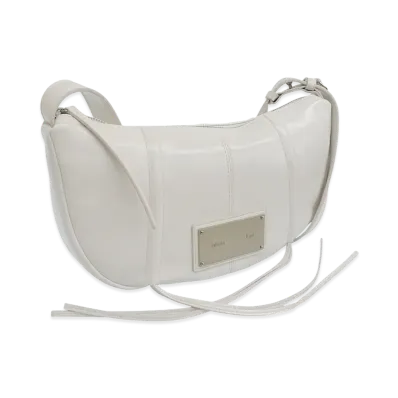 Matin Kim Half Shirring Ribbon Round Bag "White"