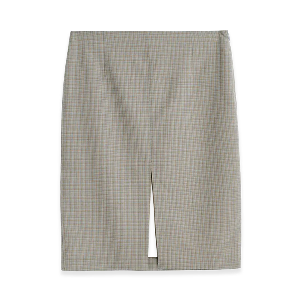 OUR LEGACY Women's Siren Skirt "Frosted Moss Check Nexwool"