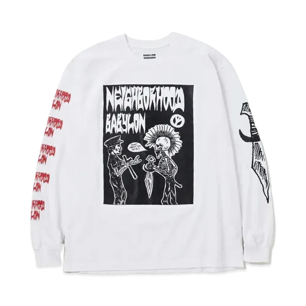 NEIGHBORHOOD x BABYLON . Tee LS-3 "White"
