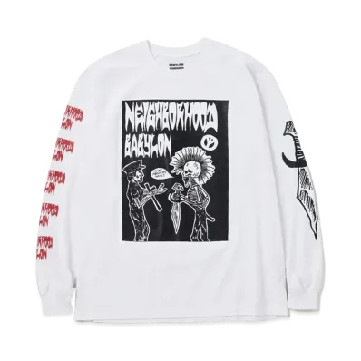 NEIGHBORHOOD x BABYLON . Tee LS-3 "White"