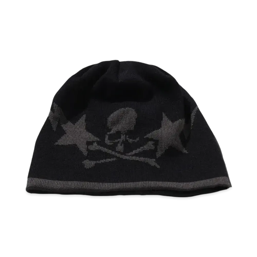 A BATHING APE x mastermind JAPAN Logo Knit Cap "Black"