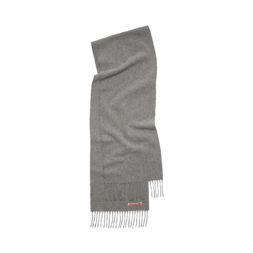 Acne Studios Fringe Wool Scarf "Gray Melange"