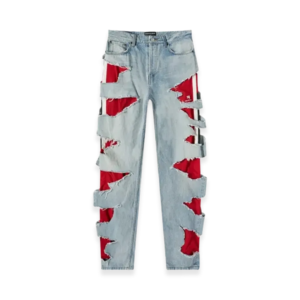 BALENCIAGA Slashed Loose Fit Jeans "Light Blue"