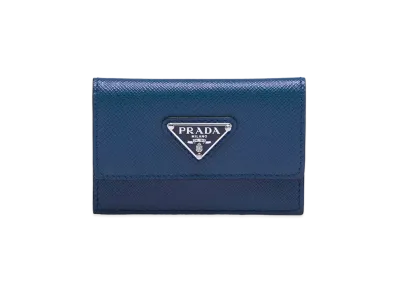 PRADA Saffiano Leather Card Case "Blue"
