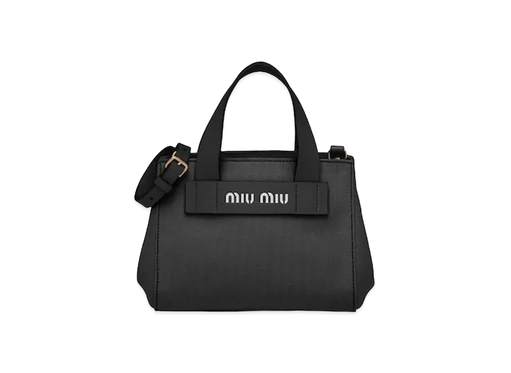 MIU MIU Cotton Canvas Handbag "Black"