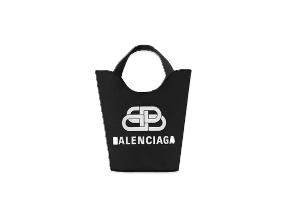 BALENCIAGA Women's Wave XS Tote Bag "Black/White"