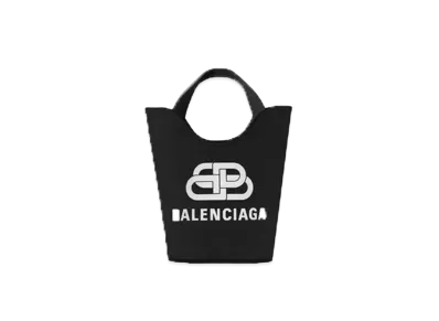 BALENCIAGA Women's Wave XS Tote Bag "Black/White"