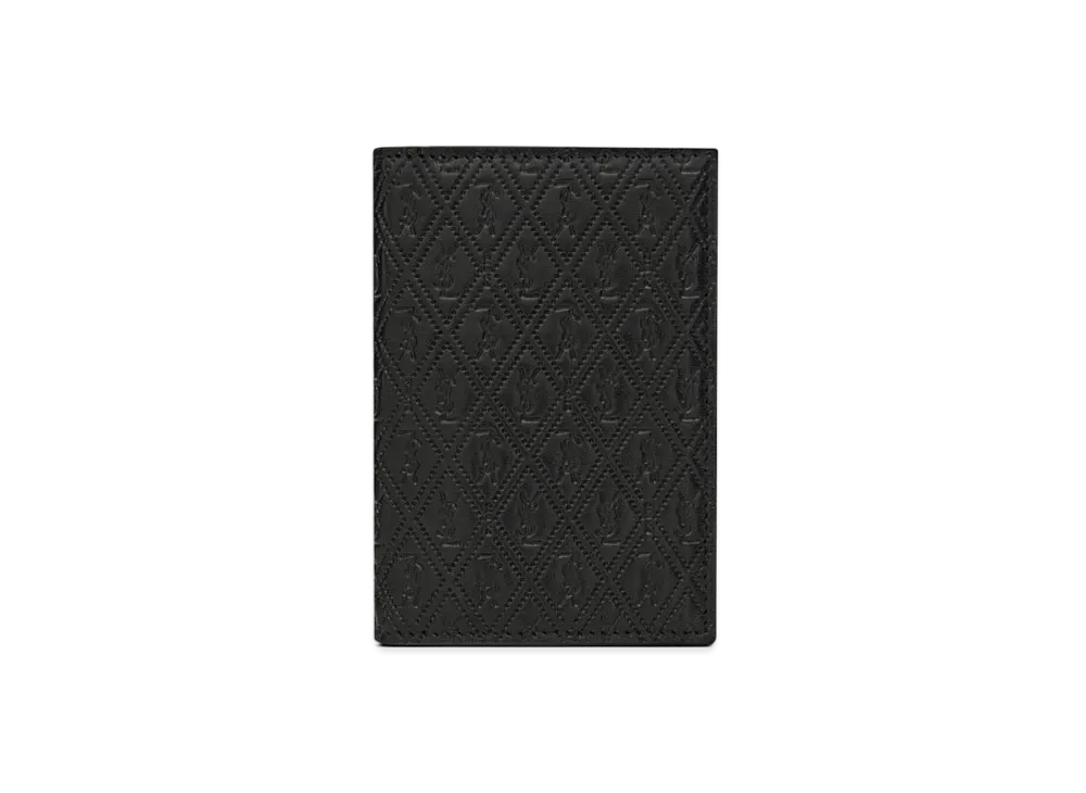 SAINT LAURENT Le Monogramme All Over Credit Card Wallet In Embossed Smooth Leather "Black"