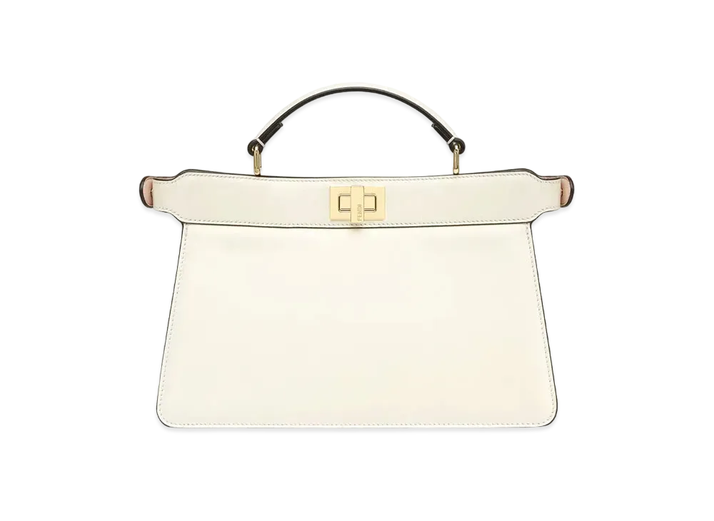 FENDI Peekaboo Iseeu East-West Leather Bag "White"