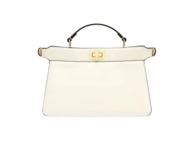 FENDI Peekaboo Iseeu East-West Leather Bag "White"
